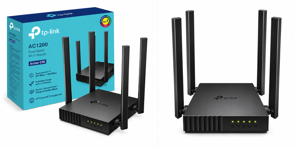 TP-Link Archer C50 AC1200 | Router WiFi Dual Band 4 Antenas